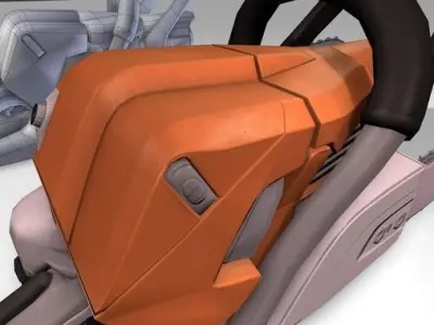 Chainsaw Animated Low-poly 3D model