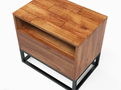 Logan Industrial Nighstand by West Elm 3D model