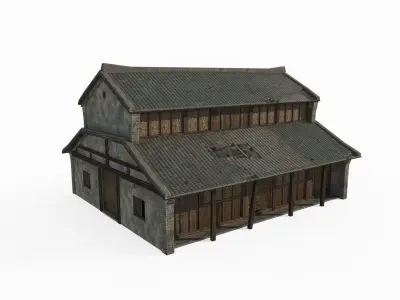 Asian Ancient Architecture Warehouse 3D model