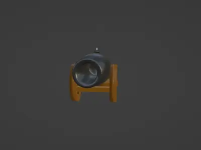 Low Poly Modular Cannon Free low-poly 3D model