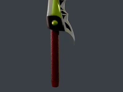Long Green Stylized Sword 3D Model Low-poly 3D model