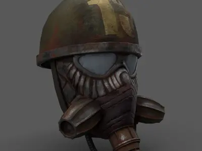 Scifi military helmet  Low-poly 3D model