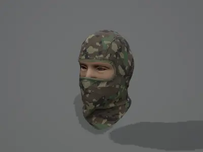 Balaclava camouflage mask Low-poly 3D model