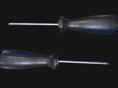 Screwdriver screw Low-poly 3D model