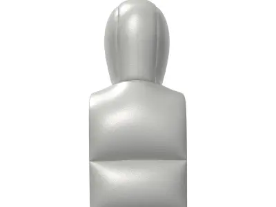 Grey Padded Hood Warmer 3D model