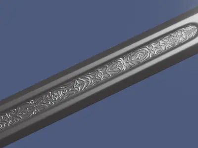 Classic Sword Low-poly 3D model