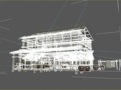 Asian Ancient Architecture Wine Shop 3D model