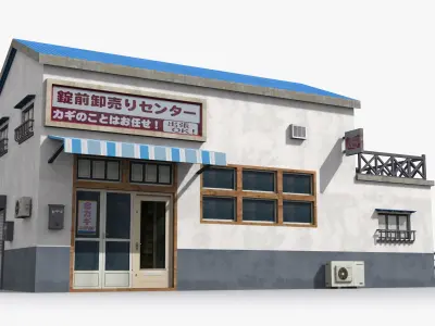 Japanese House x11 Low-poly 3D model