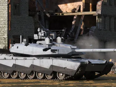 Old Grey Tank Abrams X Rigged for Maya 3D model