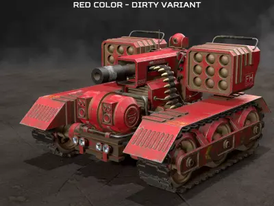 UGV Concept-3B-Dirty-4 Colors 3D Model Pack