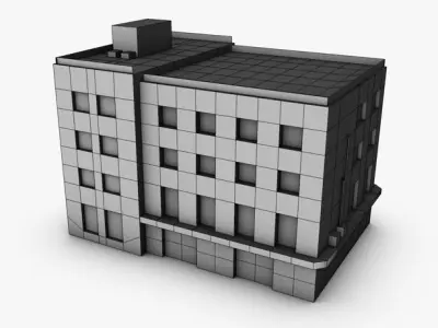Low poly building 3D model
