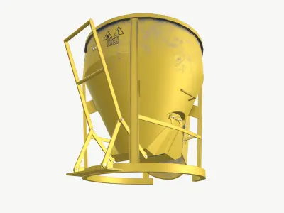 Concrete Mixer Low-poly 3D model 4