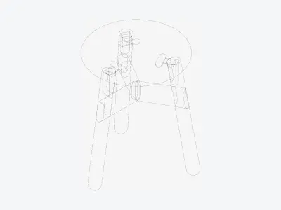 Stool - Timberline - Low Low-poly 3D model