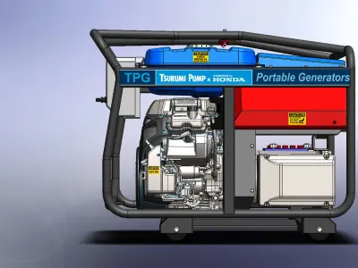 Portable gasoline generator TPG4-12000E 3D model