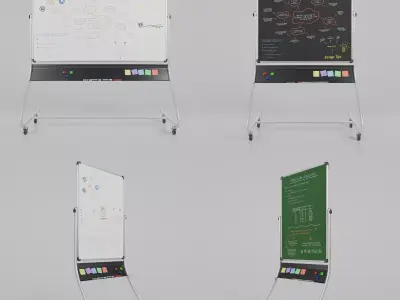 Office Essentials Set - Customizable Double-Sided Writing Boards 3D Model Pack