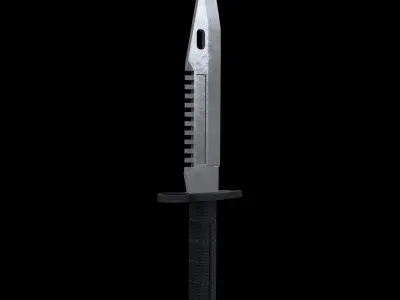 COMBAT KNIFE Low-poly 3D model 12