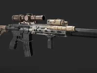 hk 416 AR Low-poly 3D model