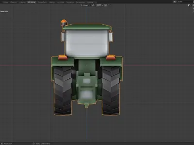 LOW POLY Tractor John Deere 5S Low-poly 3D model