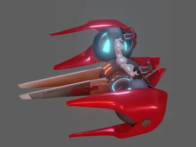 Sci-Fi Glider - Low Poly - Game Ready - PBR Low-poly 3D model