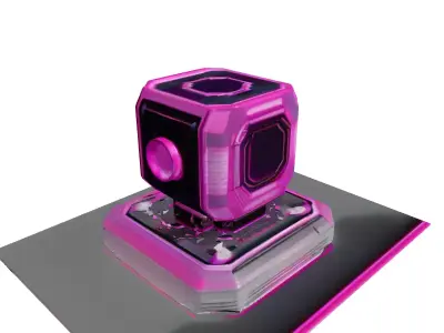 Glowing Magenta Hologram Projector 3D model