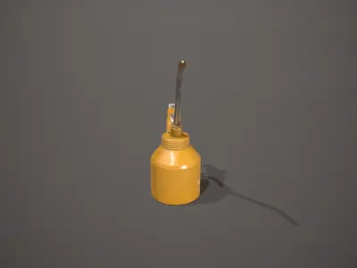 Yellow Oil Can Low-poly 3D model