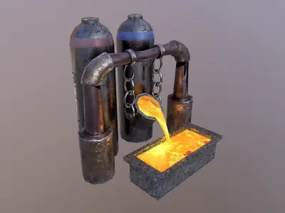 Mine Boiler Low-poly 3D model