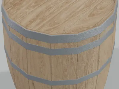 Light Toasted Lowpoly British Barrel Low-poly 3D model