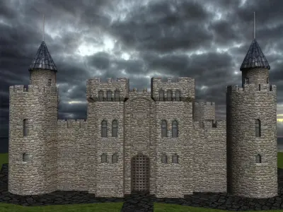 Medieval Castle Low-poly 3D model shop
