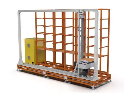 MiniLoad ASRS system automated warehouse design model 3D model
