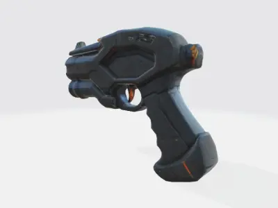 Lowpoly scifi gun Low-poly 3D model buy
