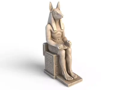 Anubis statue Low-poly 3D model