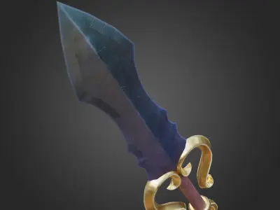 Stylized sword Game Ready  Free low-poly 3D model