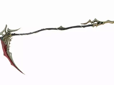 Magical weapon Golden Reape Scythe 3D model