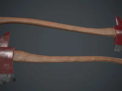 Fire Axe PBR Game Ready Low-poly 3D model