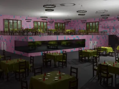 Restaurant  Low-poly 3D model buy