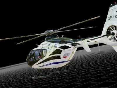 Eurocopter Low-poly 3D model