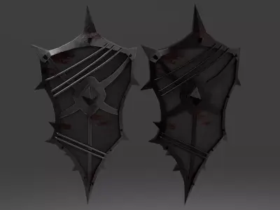 Shield with 4 different textures Low-poly 3D model