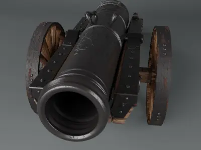Medieval Cannon 3D model get