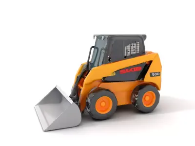 Yellow Skid Steer Loader model pack Low-poly 3D model