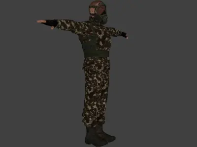 Rigged Soldier 08 3D model