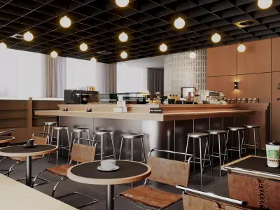 3D model Coffee Restaurant Bar 3D model 3D model