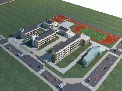 School Building 3D model 52