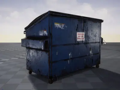 3D Dumpster Game Ready garbage can Low-poly 3D model