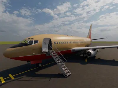  BOEING 737 with interior 3D model