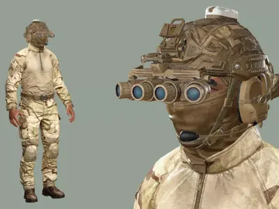 US Soldier Rigged GAME READY 01 Low-poly 3D Model 3D model