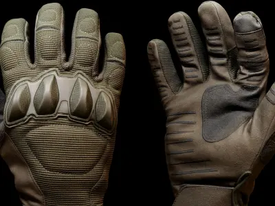 Tactical Gloves 036 Low-poly 3D model
