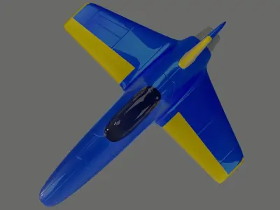 simple jet Low-poly 3D model
