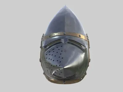 Medieval Bascinet Helmet Low-poly 3D model