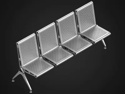 Public Industrial Seats Low-poly 3D model