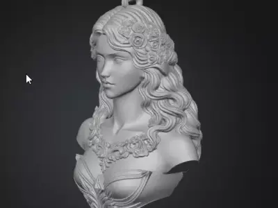 Aphrodite Goddess Pendant 3D Printable Model 3D print model